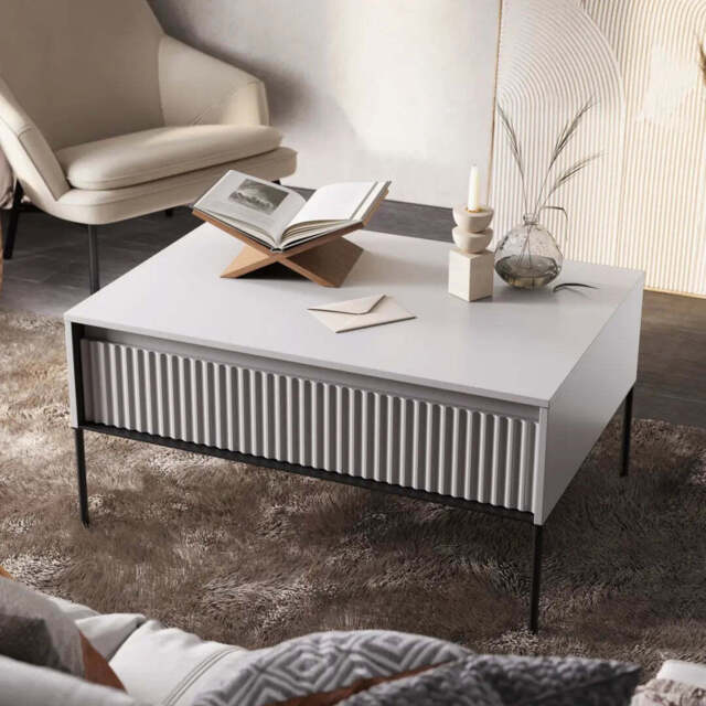 Trend TR-09 Coffee Table 100cm - White Matt 100cm - image 1