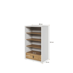 Massi MS-10 Bookcase 141cm - Natural Hickory 85cm - thumbnail 2
