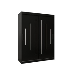 York Sliding Door Wardrobe 150cm - Black 150cm - thumbnail 2