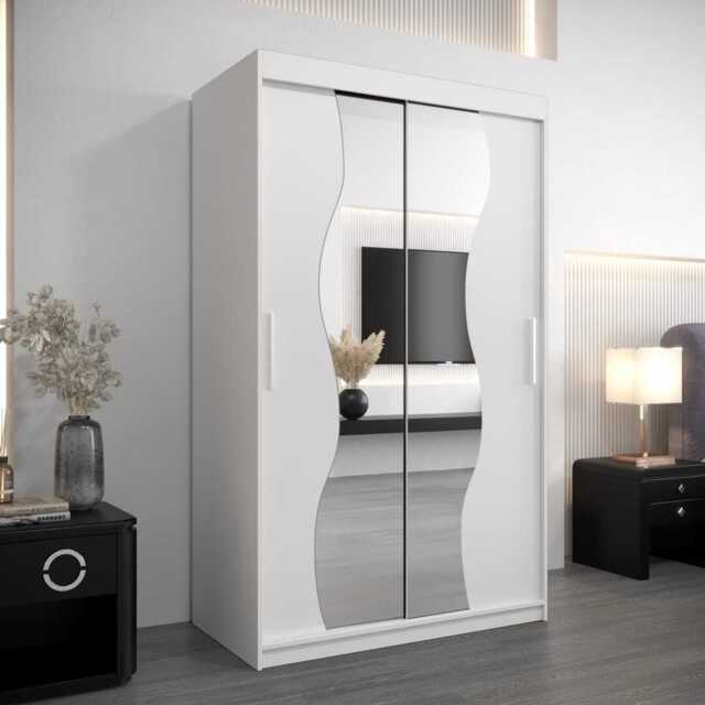 Madrid Sliding Door Wardrobe 120cm - White 120cm - image 1