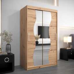 Madrid Sliding Door Wardrobe 120cm - White 120cm - thumbnail 2