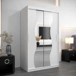 Madrid Sliding Door Wardrobe 120cm - White 120cm - thumbnail 1