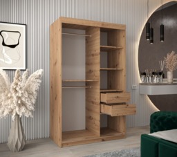 Madrid Sliding Door Wardrobe 120cm - White 120cm - thumbnail 6