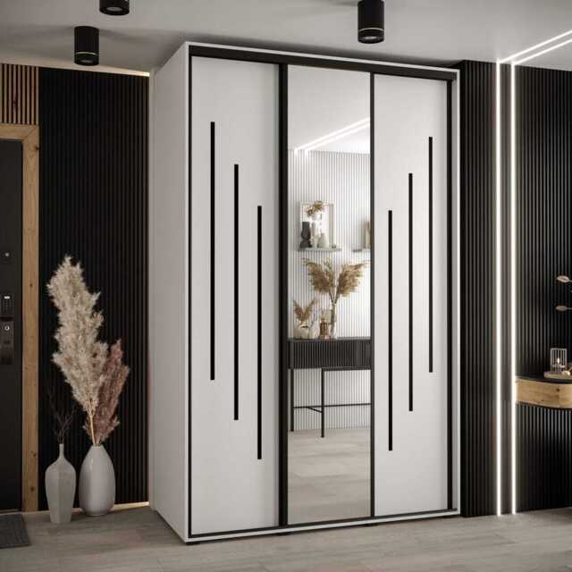 Cannes IX Sliding Door Wardrobe 160cm - White 160cm - image 1