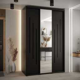 Cannes IX Sliding Door Wardrobe 160cm - White 160cm - thumbnail 2