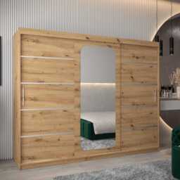 Uppsala V2 Sliding Door Wardrobe 250cm - Black 250cm - thumbnail 2