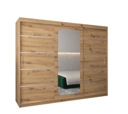 Uppsala V2 Sliding Door Wardrobe 250cm - Black 250cm - thumbnail 3