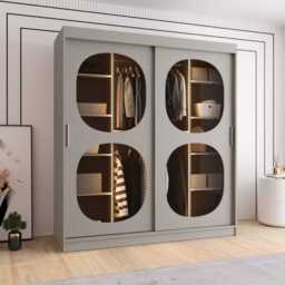 Bahrain II Sliding Door Wardrobe 180cm - Cashmere 180cm - thumbnail 3