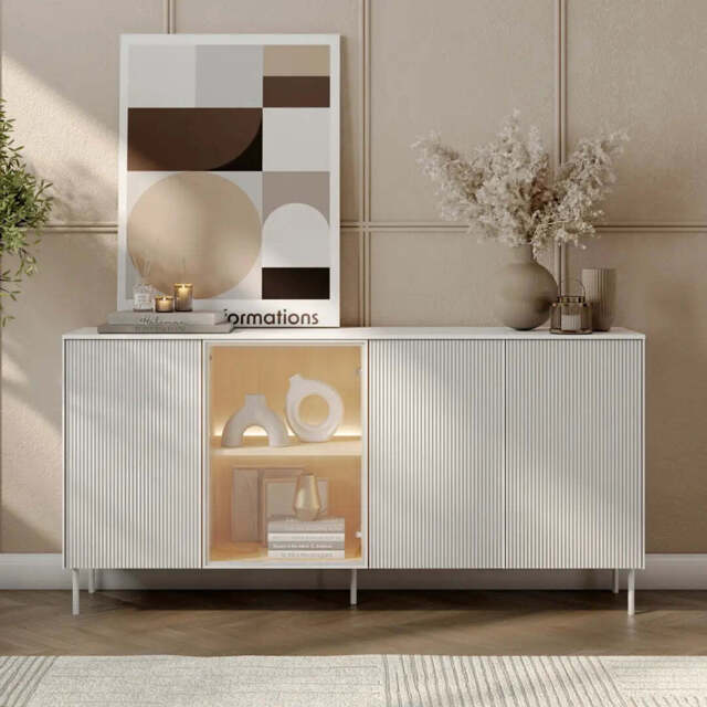 Liba Sideboard Cabinet 195cm - White 195cm - image 1
