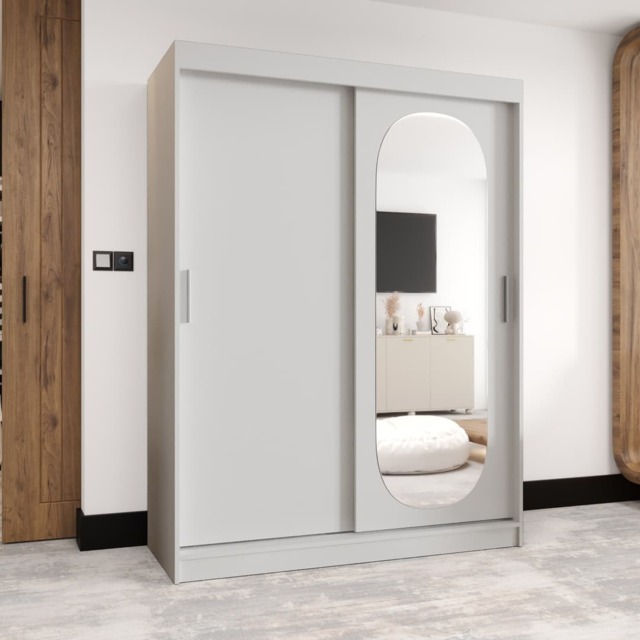 Royal Sliding Door Wardrobe 150cm - White 150cm - image 1