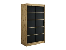 Leto V1 Sliding Door Wardrobe 120cm - Black 120cm - thumbnail 1
