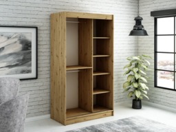 Leto V1 Sliding Door Wardrobe 120cm - Black 120cm - thumbnail 3