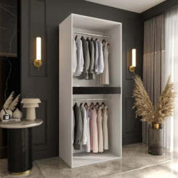 Tempo Hinged Door Wardrobe 90cm - White 90cm - thumbnail 5
