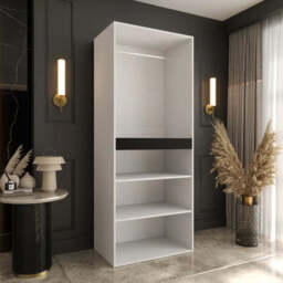 Tempo Hinged Door Wardrobe 90cm - White 90cm - thumbnail 3