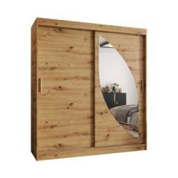 Milo Sliding Door Wardrobe 180cm - Black 180cm - thumbnail 7