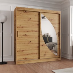 Milo Sliding Door Wardrobe 180cm - Black 180cm - thumbnail 6