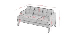 Carlo III Sofa - 189cm 88cm - thumbnail 4