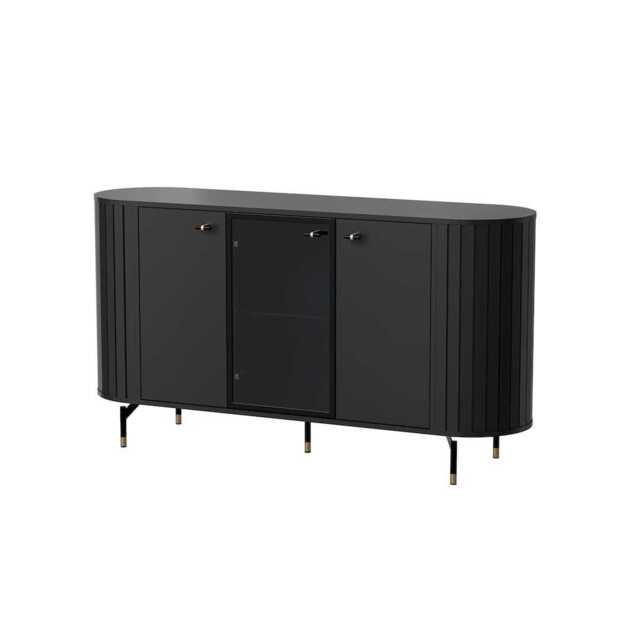 Zante ZA3 Display Sideboard Cabinet 150cm - Black 150cm - image 1