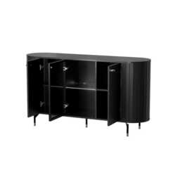 Zante ZA3 Display Sideboard Cabinet 150cm - Black 150cm - thumbnail 4