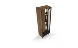 Prestigo Tall Display Cabinet 59cm - Oak Walnut 59cm - thumbnail 2