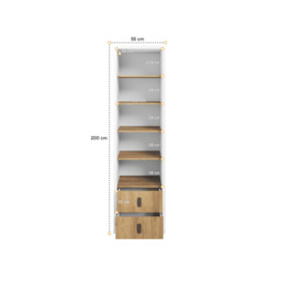 Massi MS-03 Bookcase 55cm - Natural Hickory 55cm - thumbnail 3
