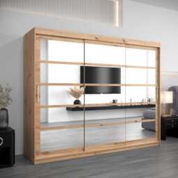 Roma II Sliding Door Wardrobe 250cm - Oak Artisan 250cm
