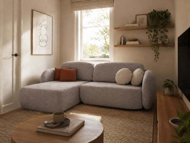 Corner Sofa Bed Olio I - Grey 248cm Left - image 1