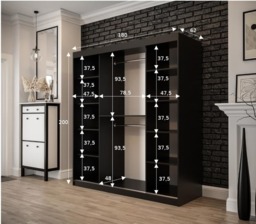 Tilburg I Sliding Door Wardrobe 180cm - Dark Oak 180cm - thumbnail 5