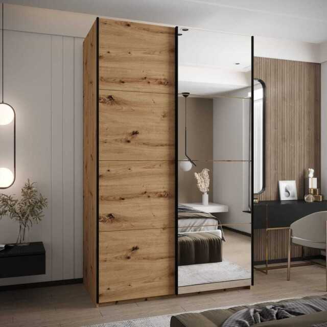 Trosa III Sliding Door Wardrobe 150cm - Oak Artisan 150cm - image 1