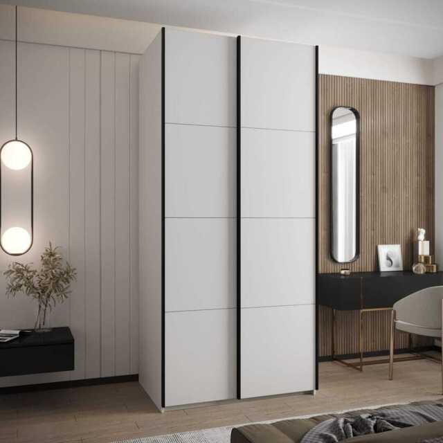 Trosa I Sliding Door Wardrobe 120cm - White 120cm - image 1