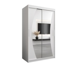 Wave Sliding Door Wardrobe 120cm - White 120cm - thumbnail 7