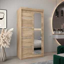 Uppsala V2 Sliding Door Wardrobe 100cm - Oak Sonoma 100cm - thumbnail 1