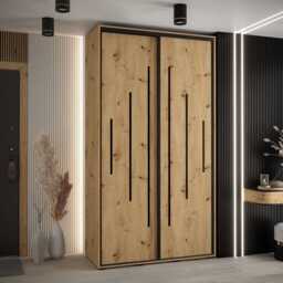 Cannes XII Sliding Door Wardrobe 140cm - Oak Artisan 140cm