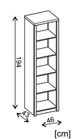 Roma ROM11 Bookcase 45cm - Elm 45cm - image 1