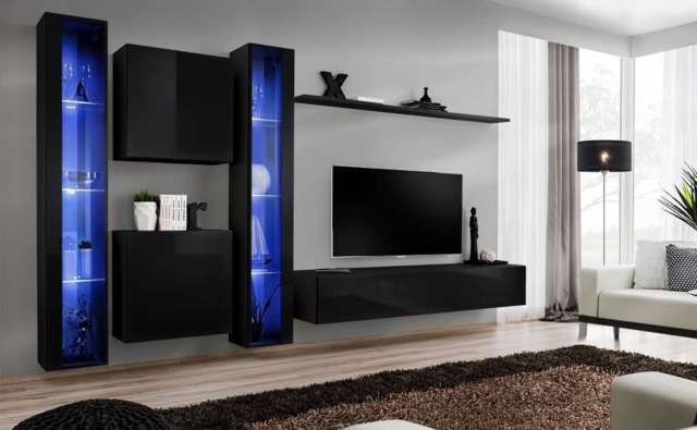 "Switch XVI Entertainment Unit For TVs Up To 75"" - Black 330cm Black" - image 1