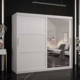 Ramiro II Sliding Door Wardrobe 200cm - White 200cm - thumbnail 1