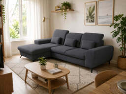 Corner Sofa Bed Alta - Graphite 279cm Left - thumbnail 1