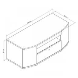 Rondo 03 TV Cabinet 150cm [Concrete Grey] - White Gloss 130cm - thumbnail 5