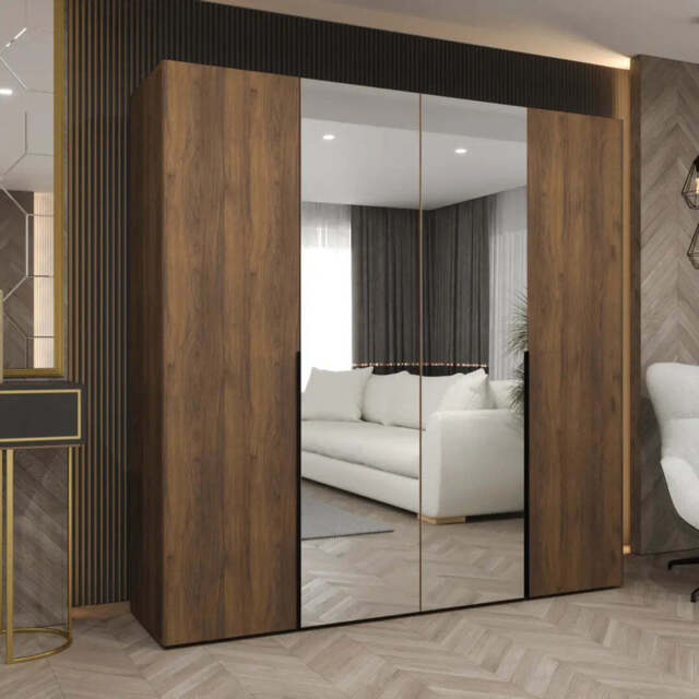 Alicante II Hinged Door Wardrobe 200cm - Oak Walnut 200cm - image 1