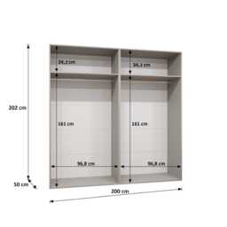 Alicante II Hinged Door Wardrobe 200cm - Oak Walnut 200cm - thumbnail 7
