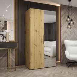 Marbella II Hinged Door Wardrobe 100cm - Oak Walnut 100cm - thumbnail 2