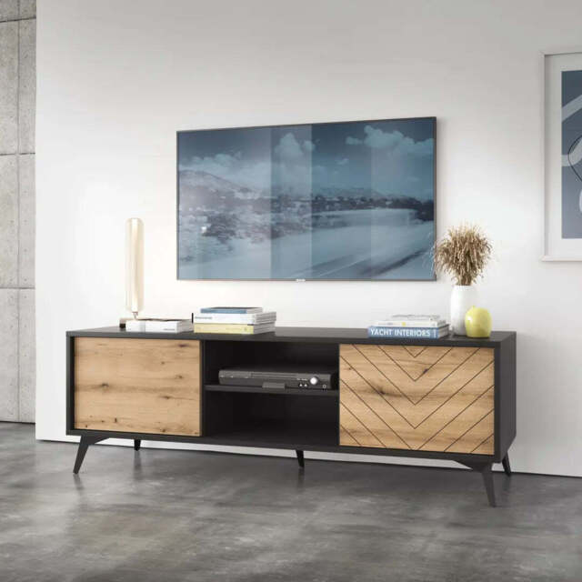 Diamond TV Cabinet 154cm - Oak Evoke 154cm - image 1