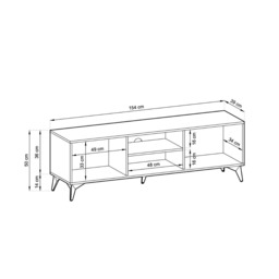 Diamond TV Cabinet 154cm - Oak Evoke 154cm - thumbnail 5
