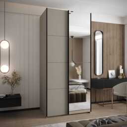 Trosa III Sliding Door Wardrobe 100cm - Black 100cm - thumbnail 8