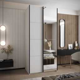Trosa III Sliding Door Wardrobe 100cm - Black 100cm - thumbnail 5