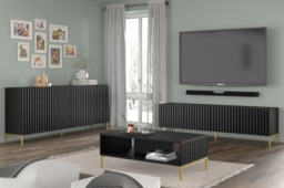 Wave TV Cabinet 200cm - Black 200cm - thumbnail 5