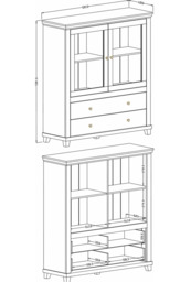 Evora 46 Display Cabinet 126cm - Oak Lefkas 126cm - thumbnail 5