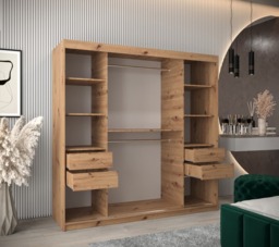 Tokyo I Sliding Door Wardrobe 200cm - White 200cm - thumbnail 5