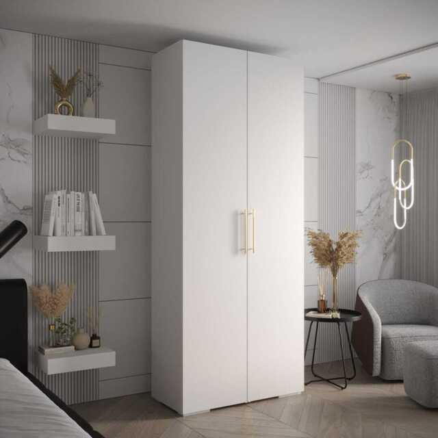 Inova III Hinged Door Wardrobe 100cm - White 100cm - image 1