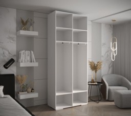 Inova III Hinged Door Wardrobe 100cm - White 100cm - thumbnail 3